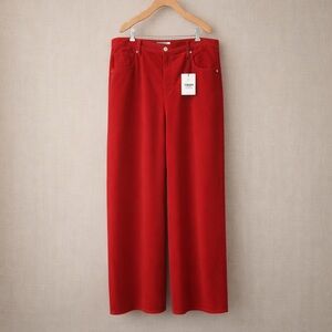 Reformation Wide Leg Pants in Red